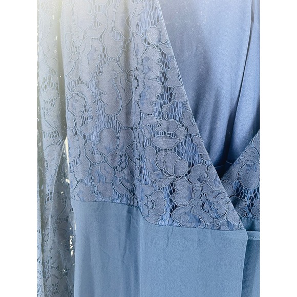 LULU'S SZ L Utterly In Love Navy Blue Lace Long Sleeve Maxi Wrap Dress NEW B74 - Picture 6 of 10